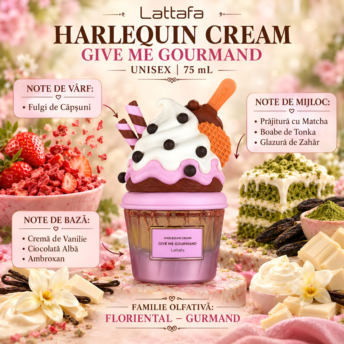 Harlequin Cream Give Me Gourmand Lattafa 75 ml b