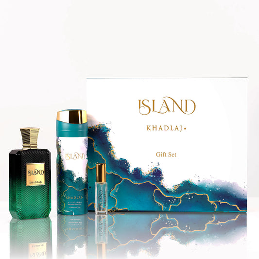 Khadlaj Island Set Extract Parfum 100 ml + Body Spray 200 ml + Extract Parfum 10 ml
