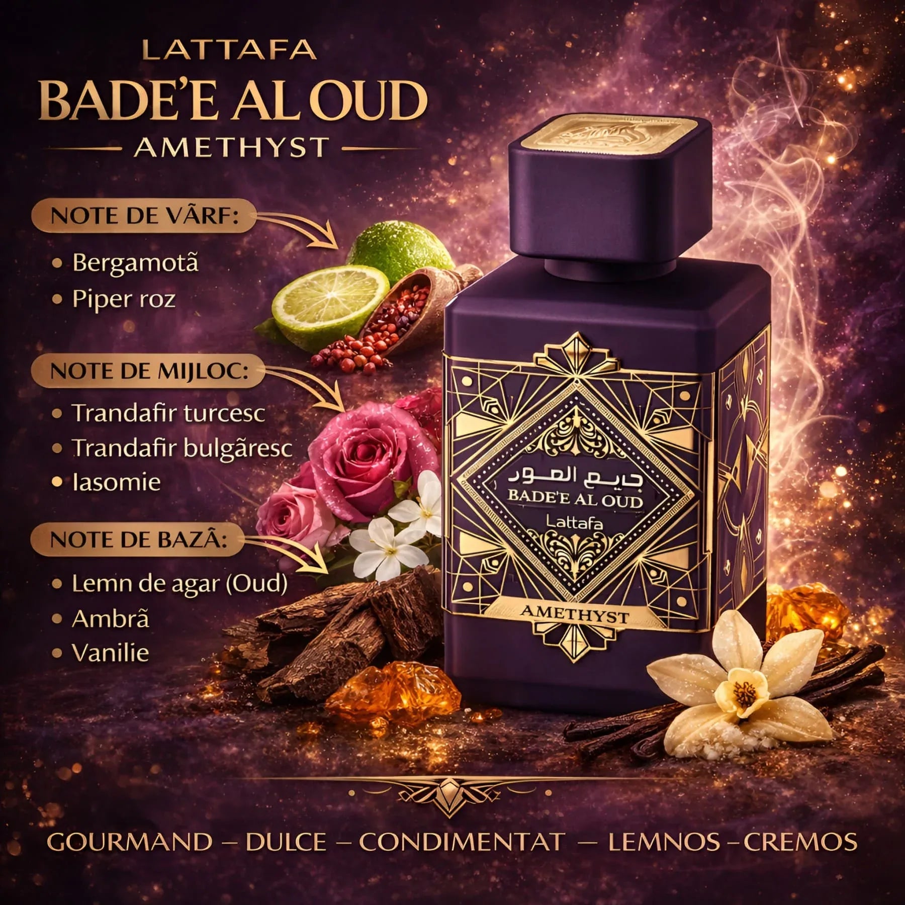 LattafaBADEEALOUDAMETHYST100ml_ApadeparfumUnisexc - Oriental Fragrance En-Gros