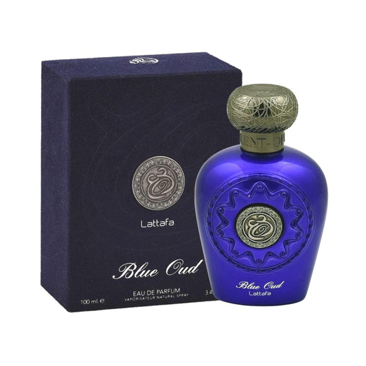 LattafaBlueOud100ml_parfumarabescangro - Oriental Fragrance En-Gros