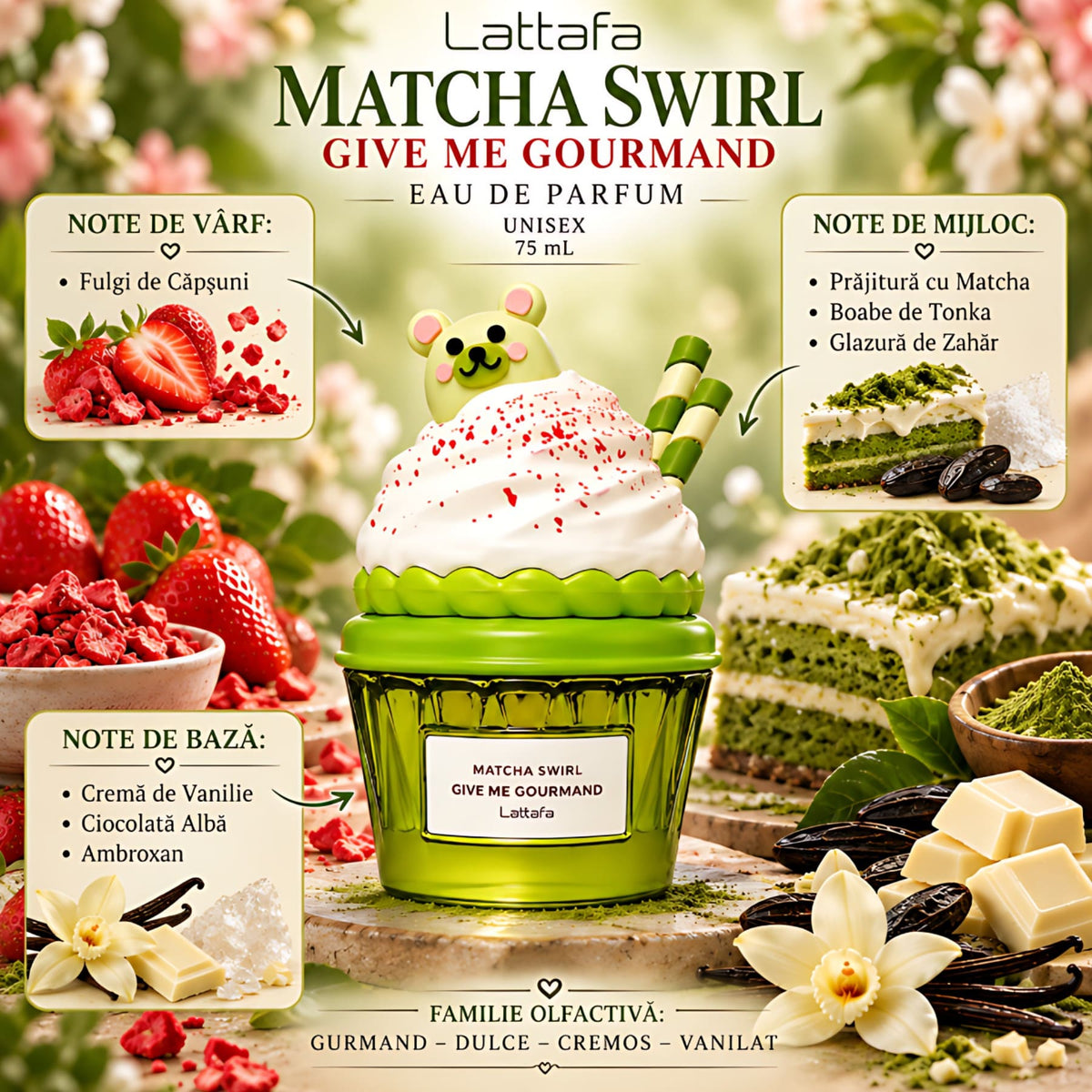 Lattafa Give Me Gourmand Matcha Swirl Women EDP 75 ml b
