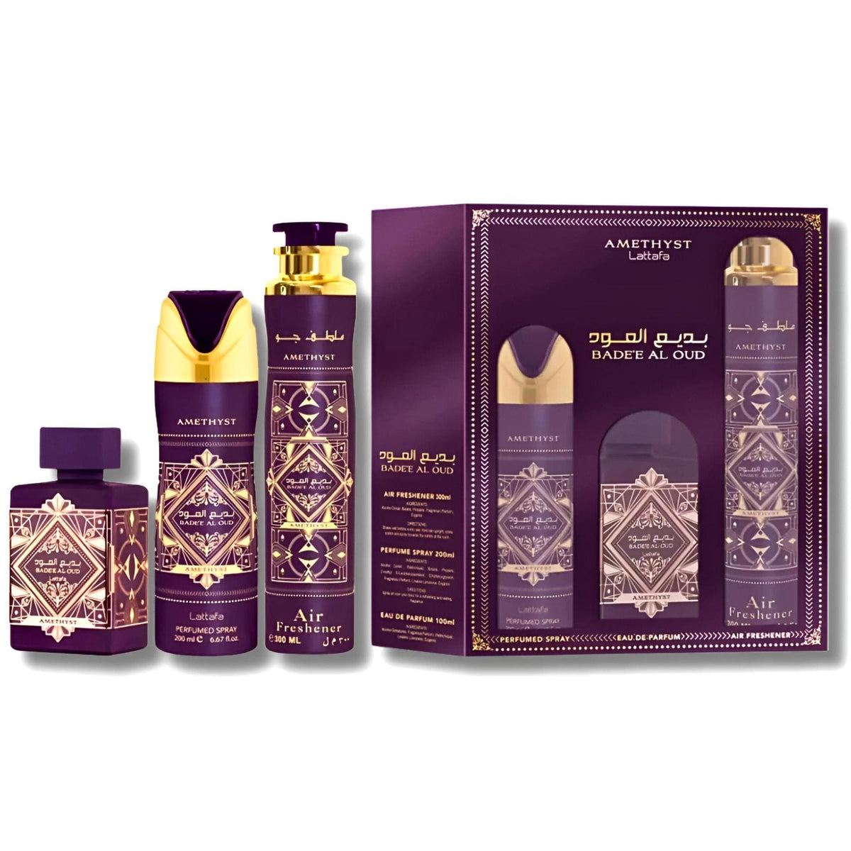 Set Cadou Lattafa Badee al Oud Amethyst 3 pcs