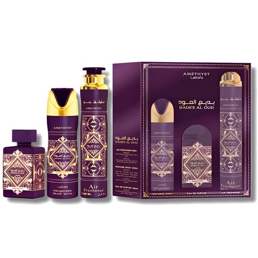 Set Cadou Lattafa Badee al Oud Amethyst 3 pcs