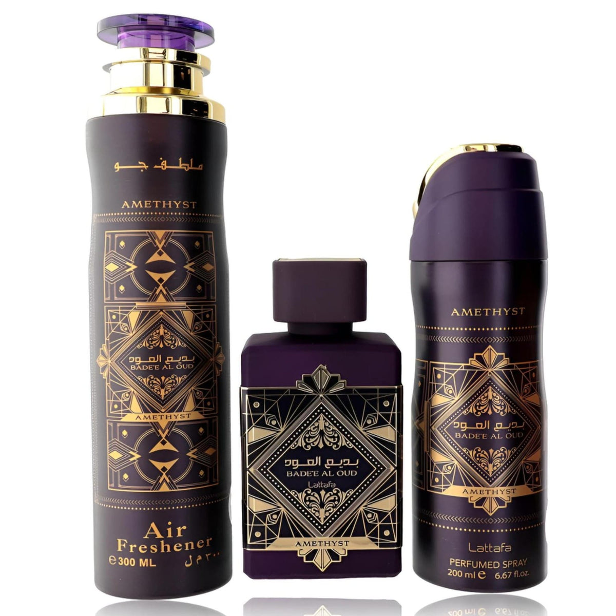 Set Cadou Lattafa Badee al Oud Amethyst 3 pcs