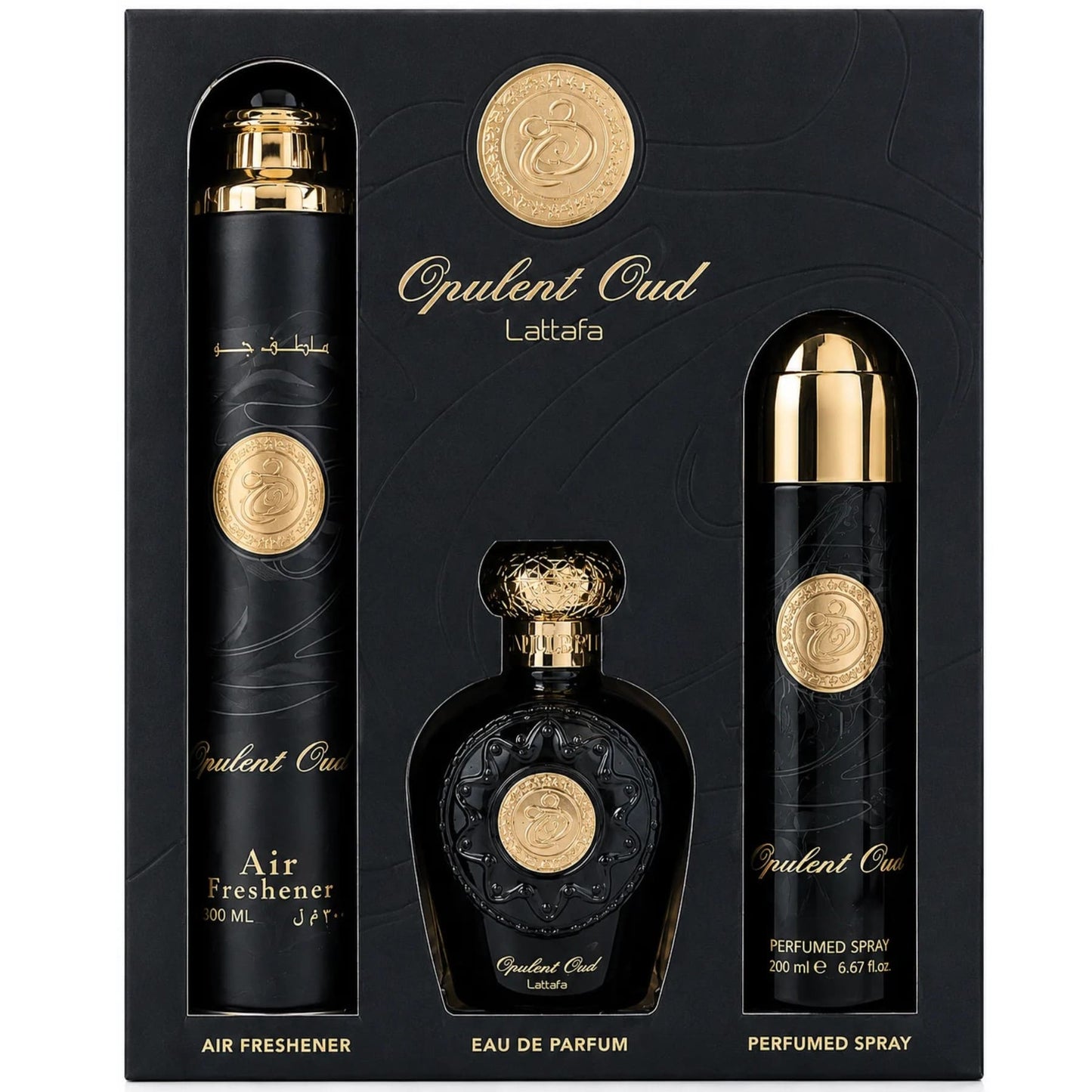 Set Cadou Lattafa Opulent Oud 3 piese DEO + A/F