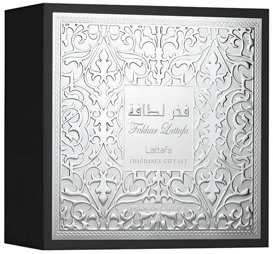 Set Cadou Lattafa Fakhar Men 100 ml EDP + 12ml EDP + 100ml Shower Gel c