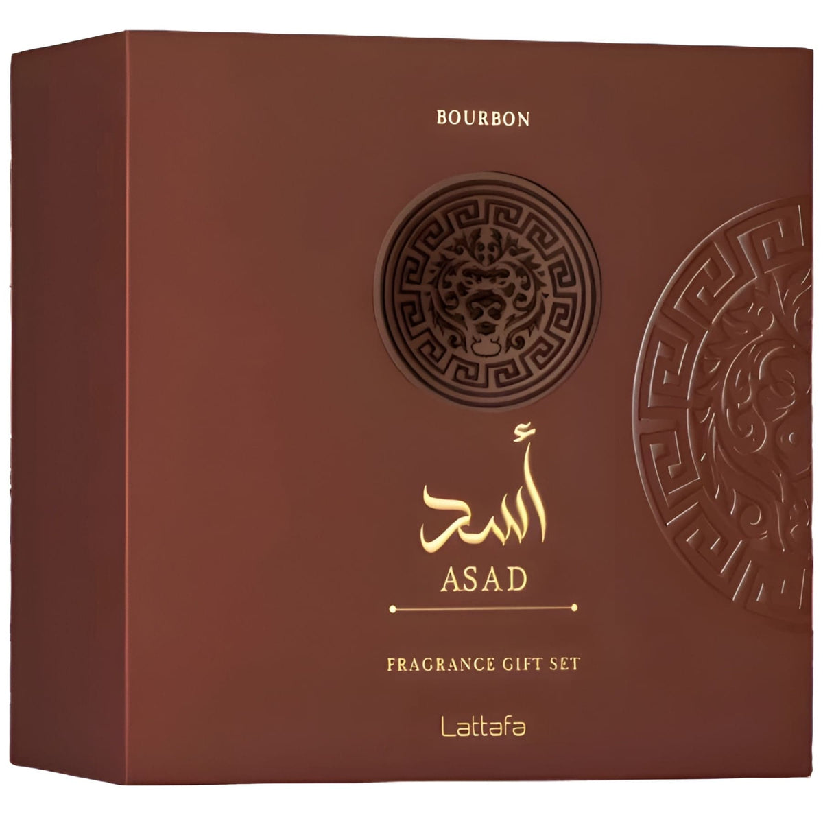 Set cadou Lattafa Asad Bourbon 3 PCS 100 ml + 12 ml + Gel de Dus b